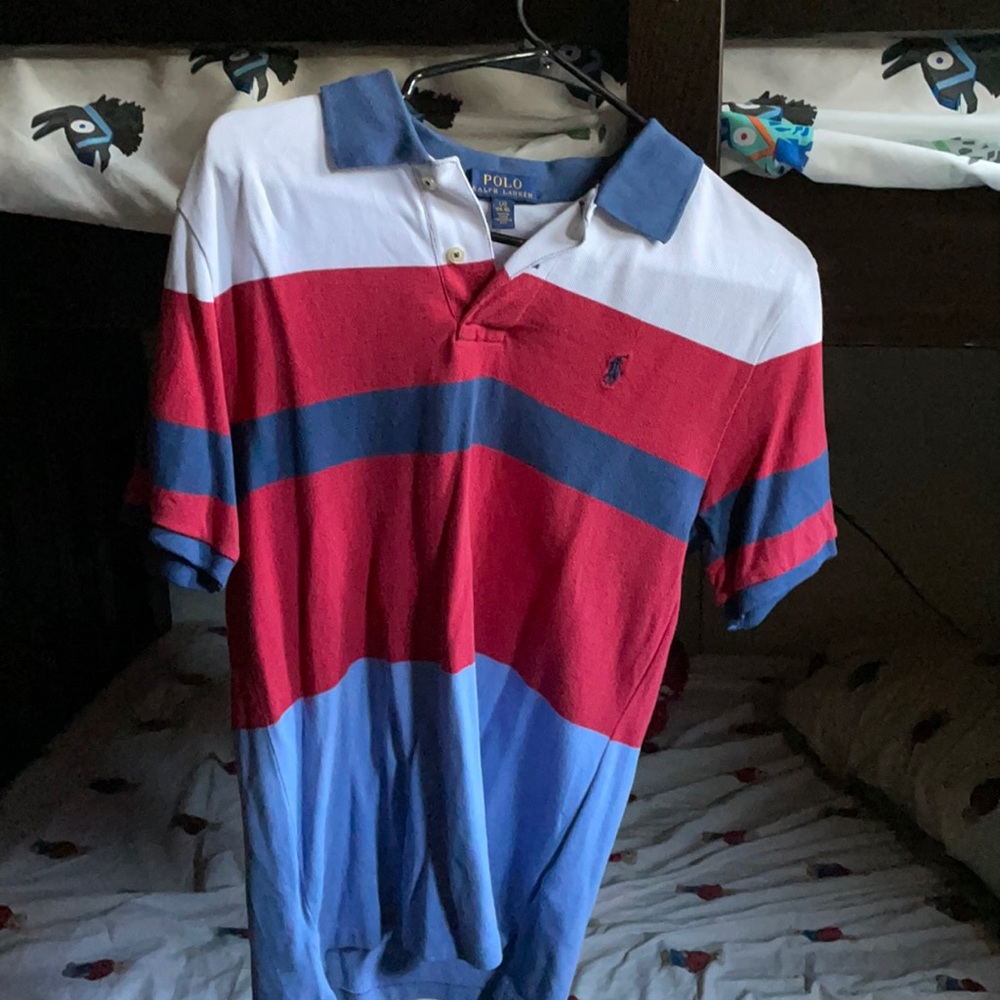 Boys authentic polo Ralph Lauren quarter sleeve shirt